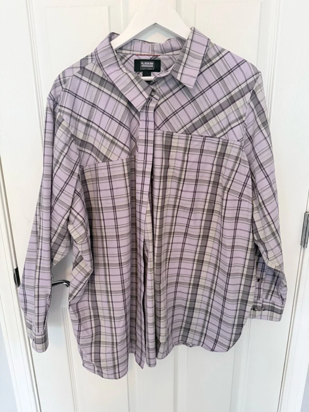 Alaskan Hardgear by Duluth trading Company Light Lavender and Gray Plaid Shirt - Picture 1 of 6